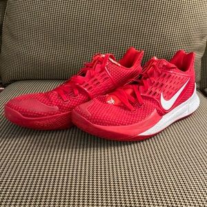 Red basketball shoes